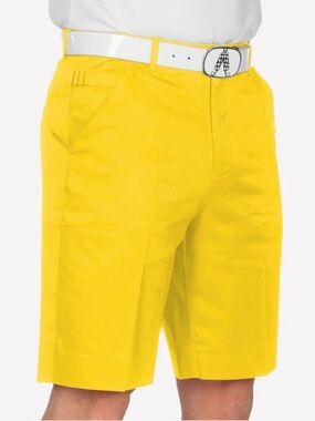 Royal & Awesome Men's Yellow Classic Golf Shorts